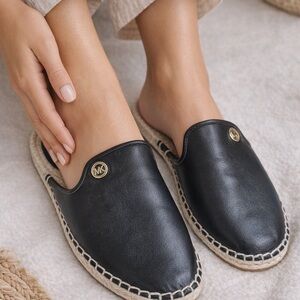 Michael Kors Black Leather Mules